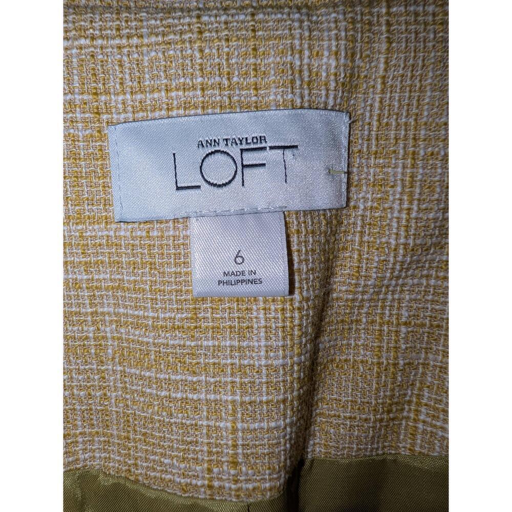 Ann Taylor Loft Yellow Plaid Blazer Womens Size 6 - Picture 2 of 5